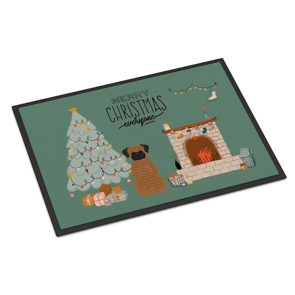 Carolines Treasures 24 x 36 in. Brindle Boxer Christmas Everyone Indoor or Outdoor Mat CK7680JMAT - main